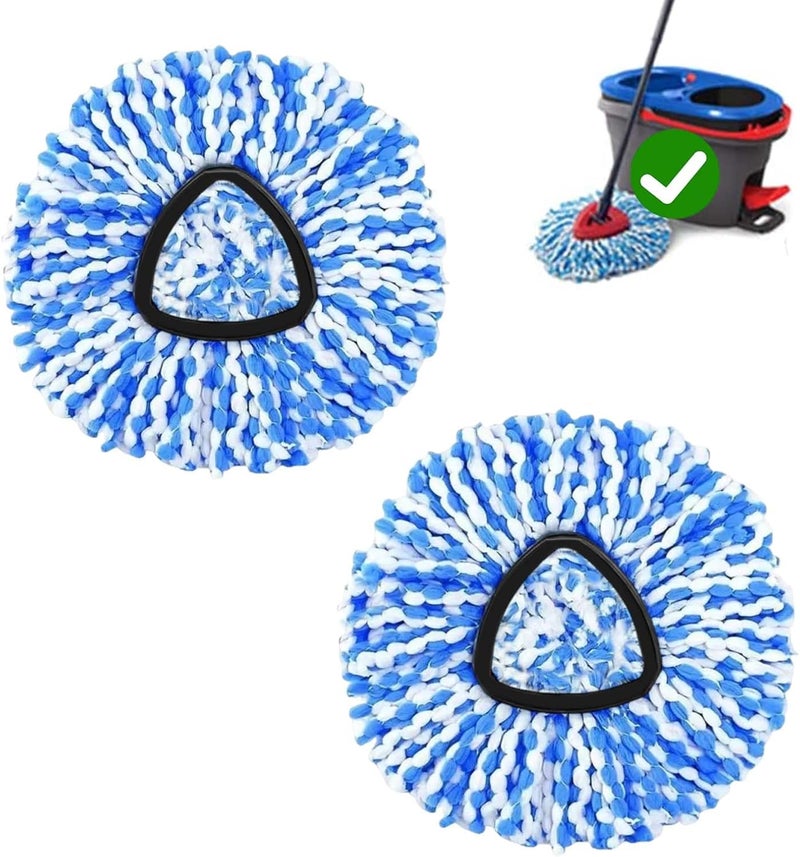 FOOKCIAN 2-Pack Spin Mop Replacement Head for O-Ceda RinseClean Spin Mop Refill 2-Tank System Microfiber Deep Cleaning Machine Washable and Easy-to-Replace - Image 1